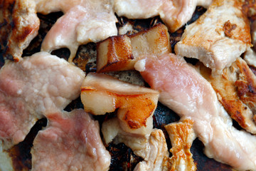 Thai barbecue Grill Pork on hot pan buffet, Moo-gata Pork pan It's traditional Thai style BBQ, barbecue buffet pig pan and vegetables in soup, Cooking barbecue pork Fatty foods, Moo Kra Ta (thai word)