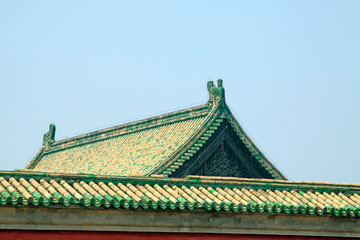 ancient Chinese traditional architectural style wall and roof