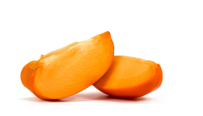 Fototapeta na wymiar Nice persimmon fruits on white background