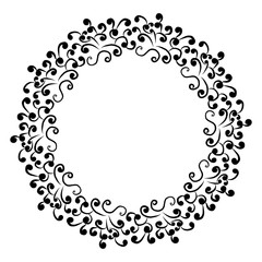 Circular floral ornament, frame for