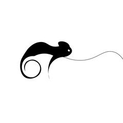 Chameleon silhouette, black isolated logo