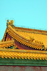 Fototapeta na wymiar Yellow glazed tile roof