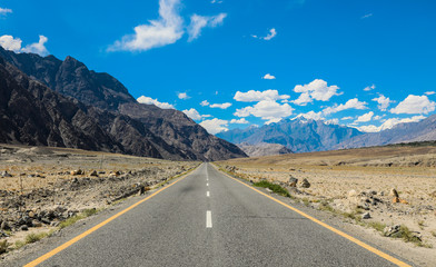 Road to the Snowy Peaks of the Pakistan Mountains, Gilgit Baltistan Region