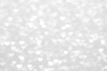 blur heart silver white background beautiful romantic, glitter bokeh lights heart soft pastel shade silver white, heart background colorful silver white for happy valentine love card