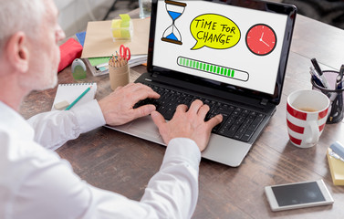 Time for change concept on a laptop screen