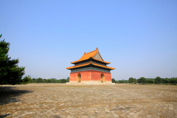 Fototapeta premium Chinese ancient architectural landscape in Eastern Royal Tombs of the Qing Dynasty，China