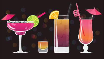 Fresh Blackberry Margarita Cocktail, Boomerang Cocktail  ,long island iced tea, Mai Tai