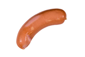 One sausage isolated on the white background