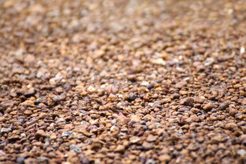 brown stone grit scree, stone floor grit scree for background, floor surface rock materials scree texture, brown gravel stone texture, granite gravel of macadam, rock crushed for ground construction