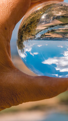Smartphone HD wallpaper of crystal ball landscape shot at Bogenberg - Bavaria - Germany