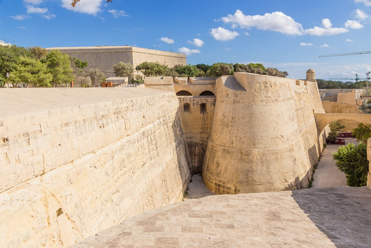 Valletta, Malta. Powerful fortifications