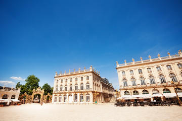 Fototapeta na wymiar Place Stanislas in Nancy on sunny day, France
