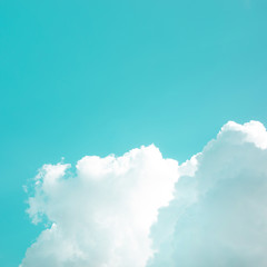 Soft white clouds with pastel color of sky