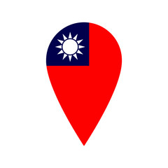 Location icon with flag of Taiwan
