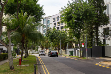 Residential street in Singapore