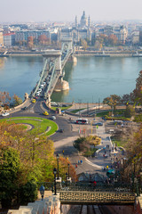 Obraz premium The Szechenyi Chain Bridge in Budapest