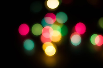 Beautiful multicolored bokeh on black