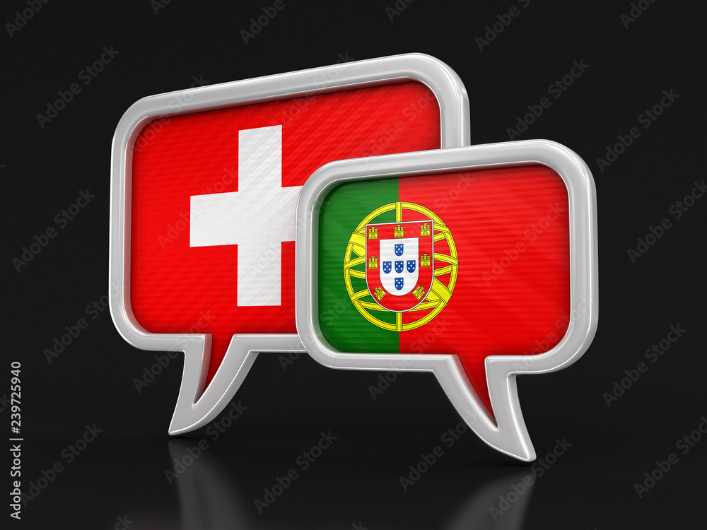 Poster speech bubbles with flags. image with clipping path
