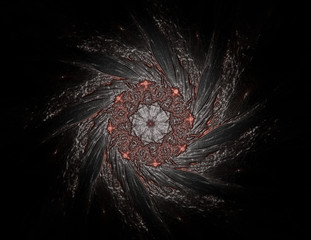 Geometric Spiral That Falls Down. Abstract Colorful Fractal Texture.