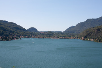 Lake Lugano at Morcote with Clear Sky
