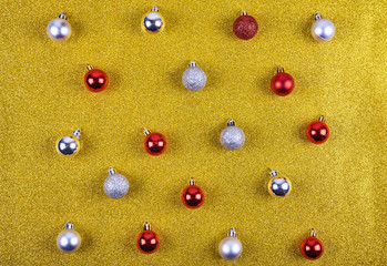 Christmas ball on gold background