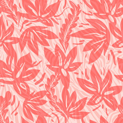 Floral seamless stripes pattern
