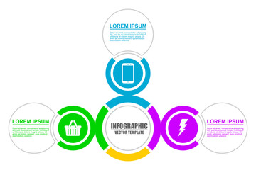 Infographic vector template for business presentation, diagram, workflow concept with 3 options