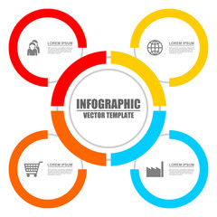 Infographic vector template for business presentation, diagram, workflow concept with 4 options