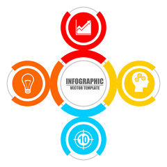 Infographic vector template for business presentation, diagram, workflow concept with 4 options