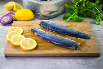 Fresh herring fillets