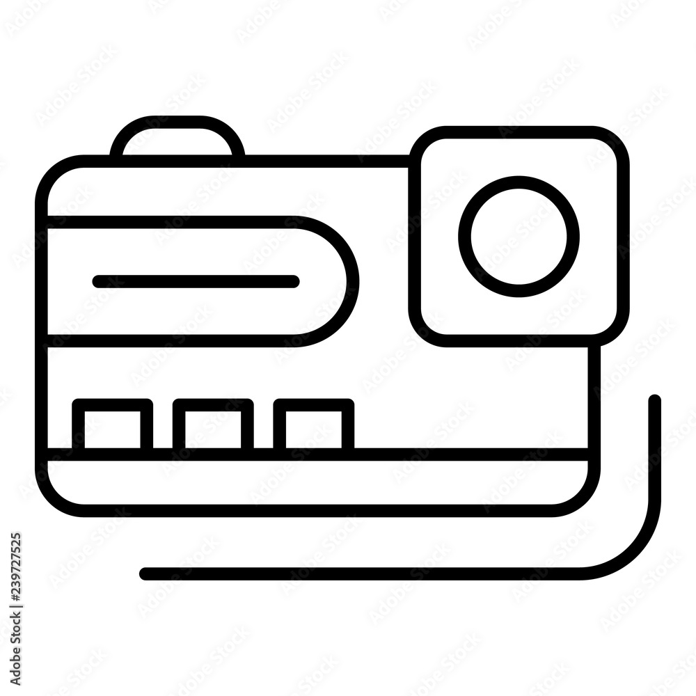 Poster Action camera icon. Outline action camera vector icon for web design isolated on white background