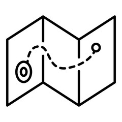 Camp route map icon. Outline camp route map vector icon for web design isolated on white background