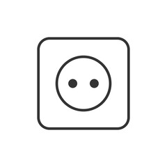 Power electrical socket icon. Vector illustration, flat design.