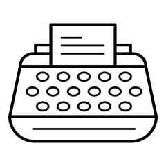 Office typewriter icon. Outline office typewriter vector icon for web design isolated on white background