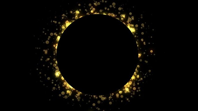 Abstract golden particles with space for your text.