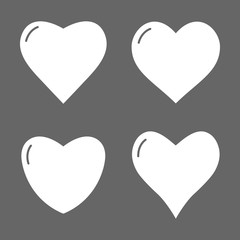 Heart icon love symbol set. Vector illustration, flat design.