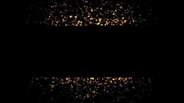 Abstract golden particles with space for your text.