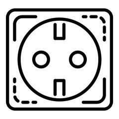 Euro electric socket icon. Outline euro electric socket vector icon for web design isolated on white background