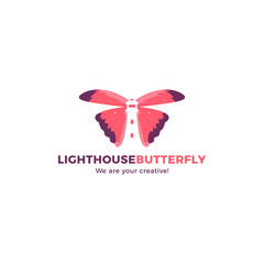 Lighthouse logo icon symbol sign template. In modern style and simple. Vector illustration