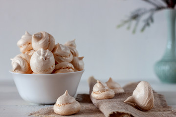 Bizet in the bowl. White buzed pattern. Bized texture.