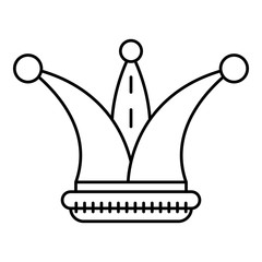 Harlequin hat icon. Outline harlequin hat vector icon for web design isolated on white background