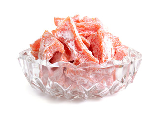 Candied pumpkin Succade isolated on white background