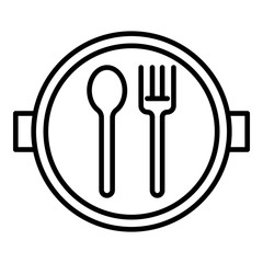 School lunch plate icon. Outline school lunch plate vector icon for web design isolated on white background