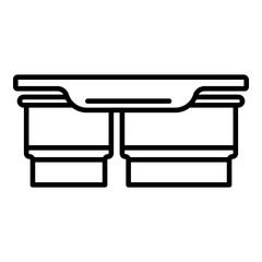 Double lunchbox icon. Outline double lunchbox vector icon for web design isolated on white background