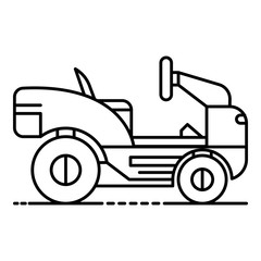 Lawn mower tractor icon. Outline lawn mower tractor vector icon for web design isolated on white background