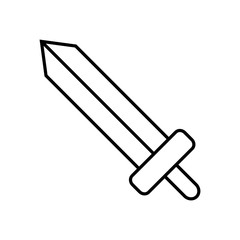 Icon Outline Sword isolated on white background. Weapon Icon. Vector illustration for your design, game, card, web.
