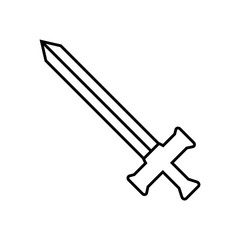 Icon Outline Sword isolated on white background. Weapon Icon. Vector illustration for your design, game, card, web.