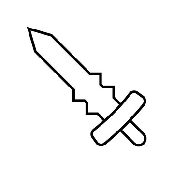 recommend clip art: Icon Outline Sword isolated on white background. Weapon Icon. Vector illustration for your design, game, card, web.