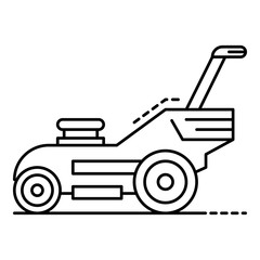 Modern lawn mower icon. Outline modern lawn mower vector icon for web design isolated on white background