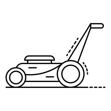 Motor grass cutter icon. Outline motor grass cutter vector icon for web design isolated on white background
